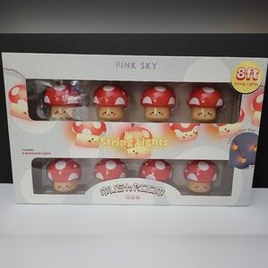 Pink Sky Kawaii Mushroom String Lights
